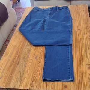 Lands end ladies faded medium blue wash bootcut jeans size 12